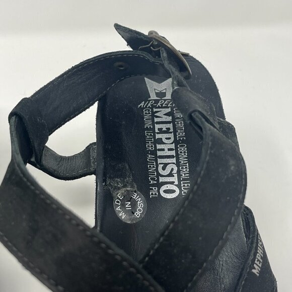 Mephisto Lolie women's sandals black strappy wedge 40 - Picture 4 of 10